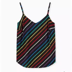 TORRID Ava Stretch Rainbow Stripe Challis Cami - Size 3